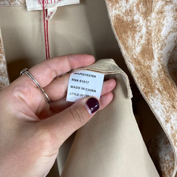 Solitaire brown faux suede open jacket - Picture 8 of 8